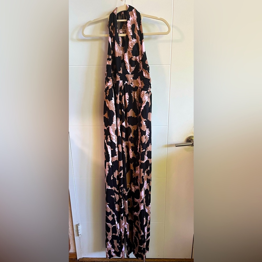 Diane Von Furstenberg x Target Tie Halter Leopard Print Jumpsuit